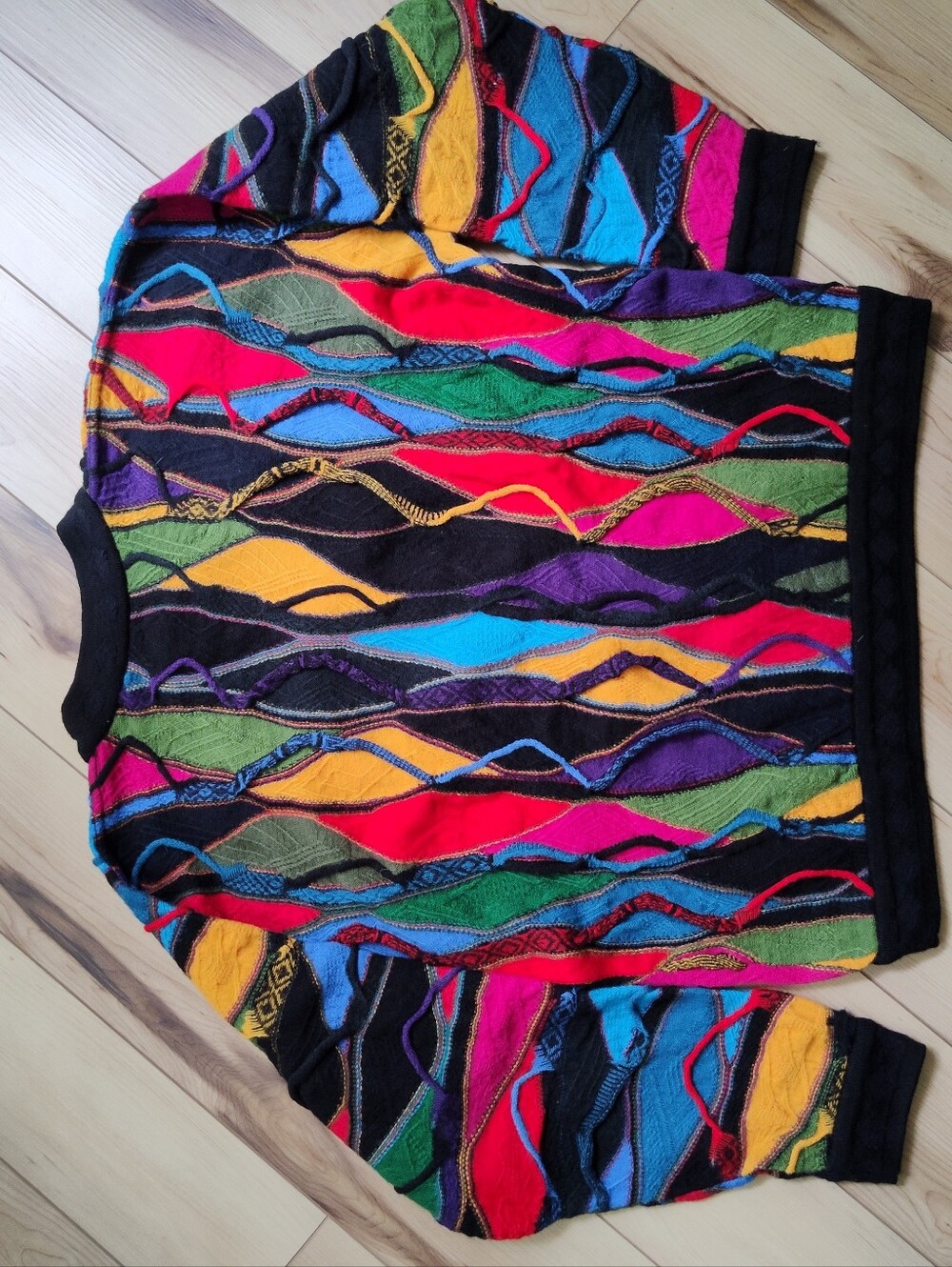COOGI Vintage 100% Wool Knitted Sweater Size L Made In Australia Multicolor